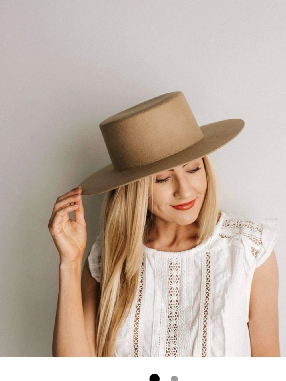 Gigi pip Dahlia wool boater hat